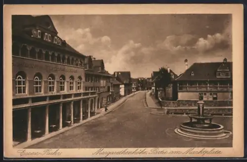 AK Essen /Ruhr, Margarethenhöhe, Strassenpartie am Marktplatz