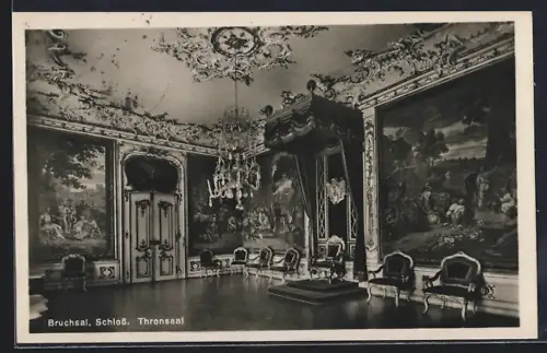 AK Bruchsal, Schloss, Thronsaal, Innenansicht