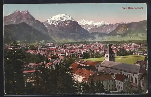 AK Bad Reichenhall, Teilansicht mit Kloster