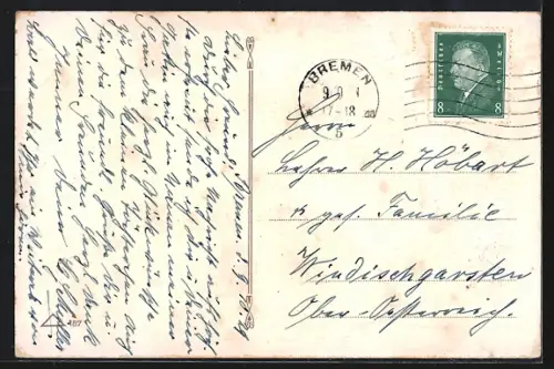 AK Bremen, Ritter am Rathaus mit Strassenbahn