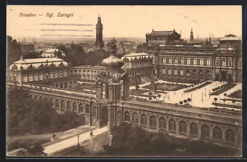 AK Dresden, Gesamtansicht des Zwingers
