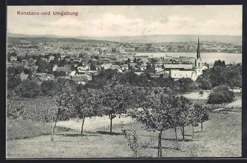 AK Konstanz, Teilansicht mit Kirche