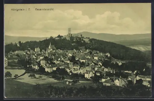 AK Königstein i. T., Gesamtansicht mit Burgruine