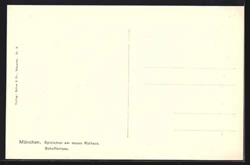 AK München, Spiel-Erker am neuen Rathaus, Schefflertanz
