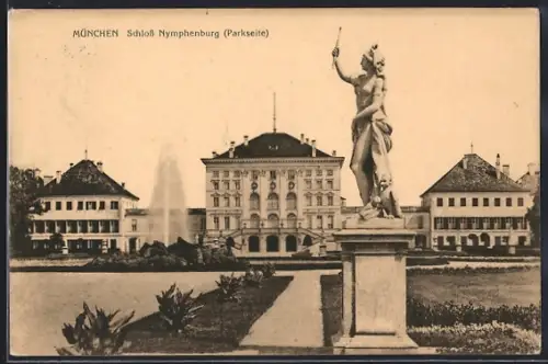 AK München, Schloss Nymphenburg von der Parkseite aus