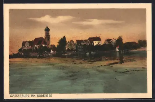 AK Wasserburg am Bodensee, Ortsansicht mit Kirche