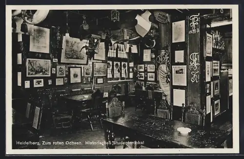 AK Heidelberg, Gasthaus Zum roten Ochsen, Historisches Studentenlokal
