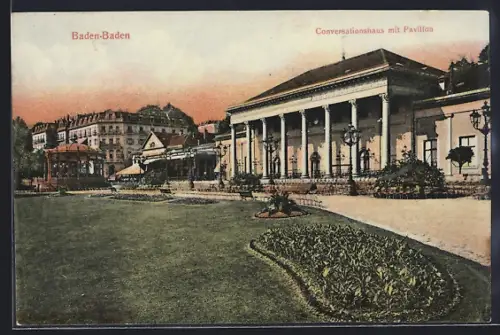 AK Baden-Baden, Conversationshaus mit Pavillon