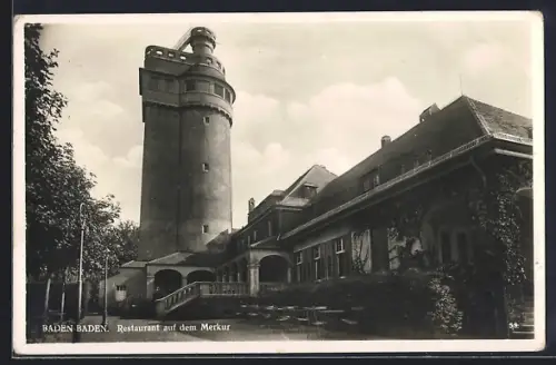 AK Baden-Baden, Restaurant auf dem Merkur