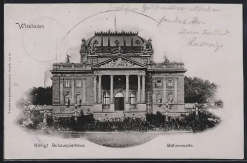 AK Wiesbaden, Königl. Schauspielhaus, Bühnenseite