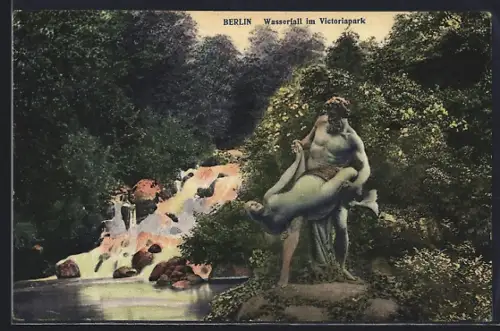 AK Berlin-Kreuzberg, Wasserfall im Viktoriapark