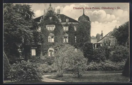 AK Oldenburg i. Gr., Elisabeth-Anna-Palais mit Garten