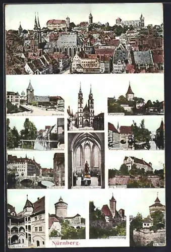 AK Nürnberg, Kraft`sches Haus, Heubrücke, Tiergärtnertor