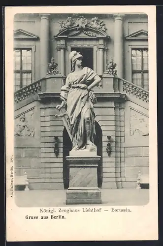 AK Berlin, Königliches Zeughaus Lichthof mit Borussia