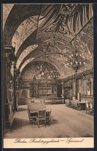 AK Berlin-Tiergarten, Speisesaal des Reichstagsgebäudes