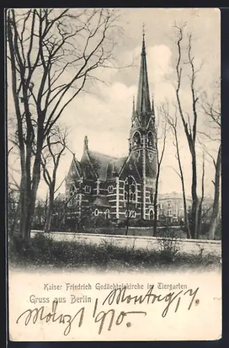AK Berlin-Tiergarten, Kaiser Friedrich-Gedächtniskirche im Tiergarten