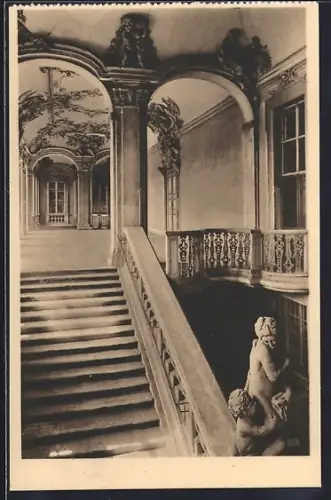 AK Rastatt, Rastatter Schloss, Treppenhaus und oberes Vestibül