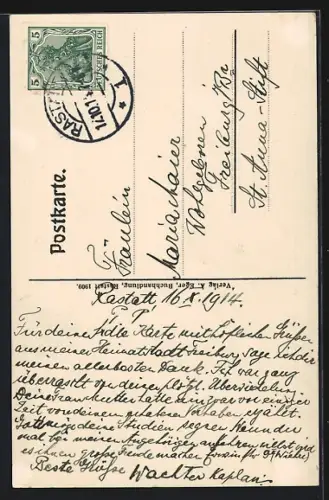 AK Rastatt, Schlosskirche, Innenansicht