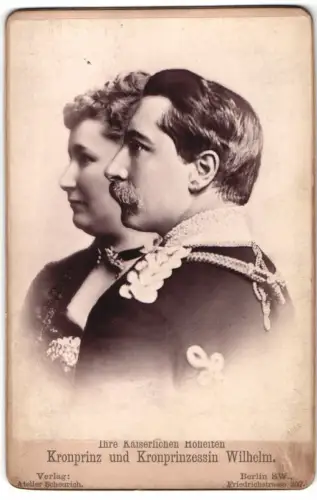 Fotografie Atelier Scheurich, Berlin Kronprinz Wilhelm II. von Preussen & Kronprinzessin Auguste Viktoria