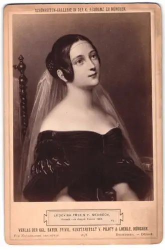 Fotografie V. Piloty & Loehle, München, Ludovika Freiin von Neubeck, nach Joseph Stieler Schönheiten-Galerie in München