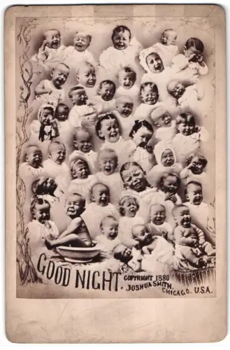 Fotografie S. B. Farren and Son, New York, Fotomontage weinende Kinder Good Night, Kind auf Topf