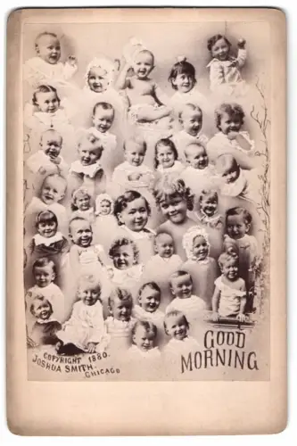 Fotografie S. B. Farren and Son, New York, lächelnde Kinderköpfe Good Morning, Fotomontage