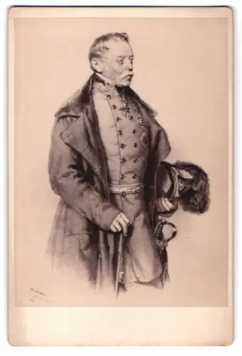 Fotografie Josef Graf Radetzky von Radetz, Feldmarschall in Uniform mit Orden, nach ihm ist der Radetzky-Marsch benannt