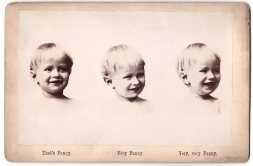 Fotografie S. B. Farren and Son, New York, lächelnde Kinderköpfe, That`s Funny, very Funny, very very Funny
