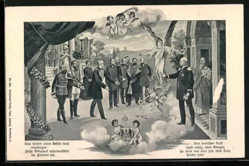 AK Von seinem alten Kaiser froh empfangen..., Bismarck und Wilhelm I.