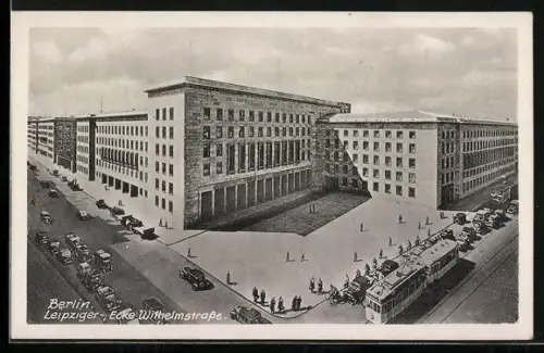 AK Berlin, Leipziger- Ecke Wilhelmstrasse mit Strassenbahn