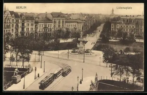 AK Berlin-Tiergarten, Strassenbahn auf dem Lützowplatz