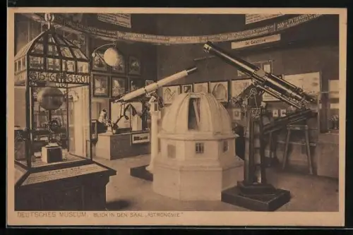 AK München, Deutsches Museum, Planetarium, Blick in den Saal der Astronomie