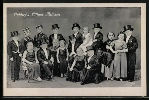 AK Gnidley`s Liliput Artisten, kleinwüchsige Schausteller