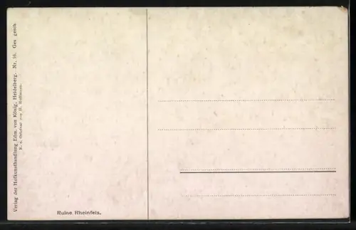 Künstler-AK H. Hoffmann: Ruine Rheinfels, Passage eines Ausflugsdampfers