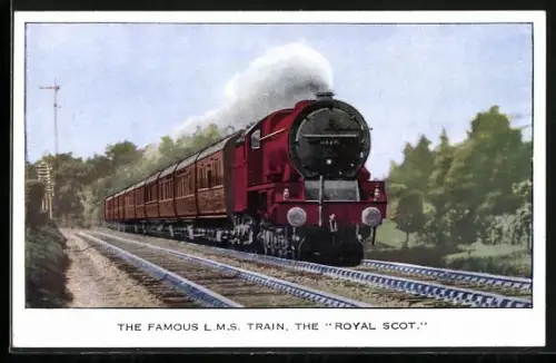 AK Lokomotive Royal Scot der L. M. S., englische Eisenbahn