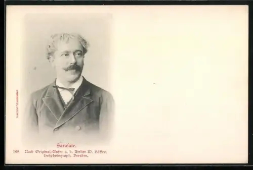 AK Portrait von Sarasate mit Schnauzbart