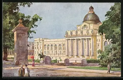 Künstler-AK Richard Wagner: München, Am Armeemuseum
