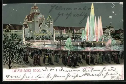 AK Düsseldorf, Ausstellung, Lichtfontaine