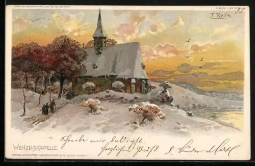 Künstler-AK Fritz Reiss: Wenzellskapelle im Winter