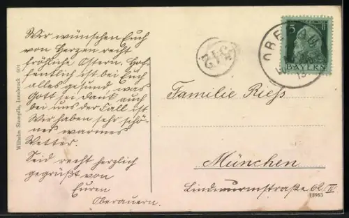 AK Karwendelbahn, Vorberg-Viadukt gegen den Rauchenkopf