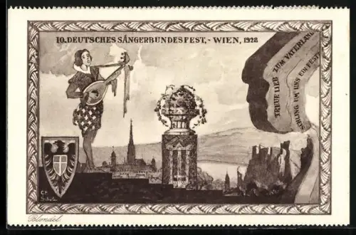 AK Wien, 10. Deutsches Sängerbundesfest 1928
