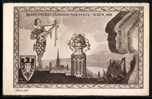 AK Wien, 10. Deutsches Sängerbundesfest 1928