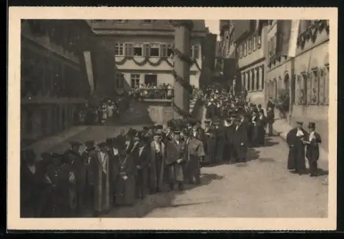 AK Tübingen, Festzug der Professoren beim 450jährigen Jubiläum, 1927, Württembergische Studentenlotterie 1933