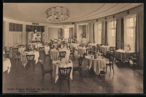 AK St. Moritz, Hotel Caspar Badrutt, Salle á manger