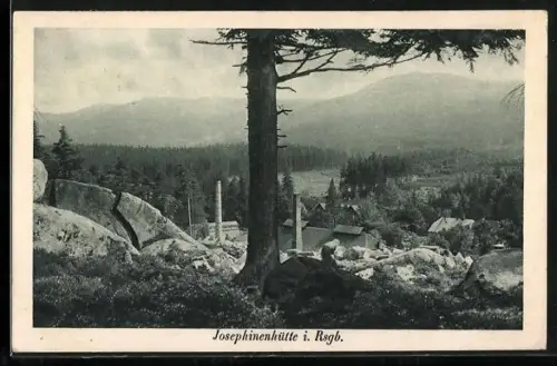 AK Schreiberhau, Josephinenhütte, Kunstglasfabrik, Panorama