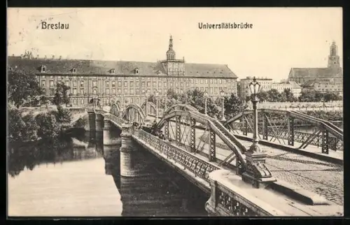 AK Breslau, Partie an der Universitätsbrücke