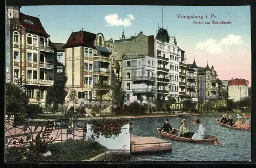 AK Königsberg, Partie am Schlossteich im Sommer
