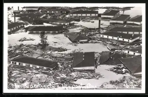 Foto-AK Vanport, OR, Flood destruction, vom Hochwasser zerstörte Gebäude