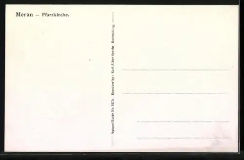 Künstler-AK J.Marschall: Meran, Ortspartie an der Pfarrkirche