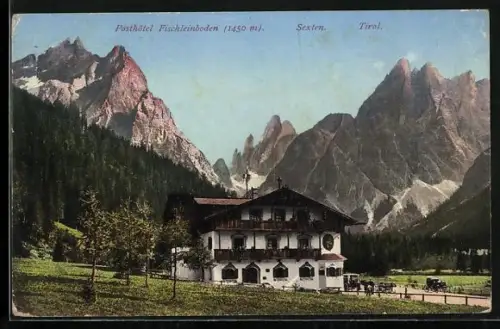 AK Sexten, Blick auf das Posthotel Fischleinboden